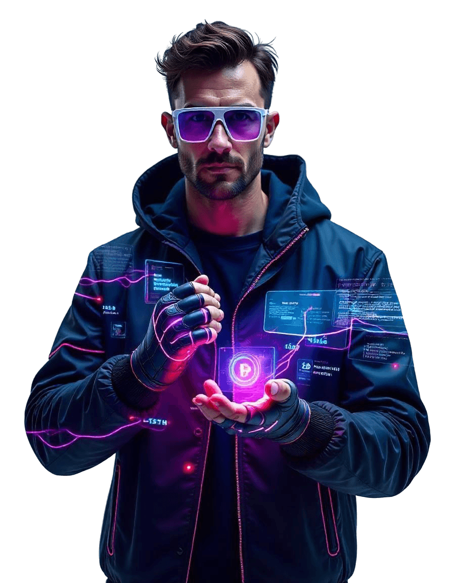 developer with hologram elements